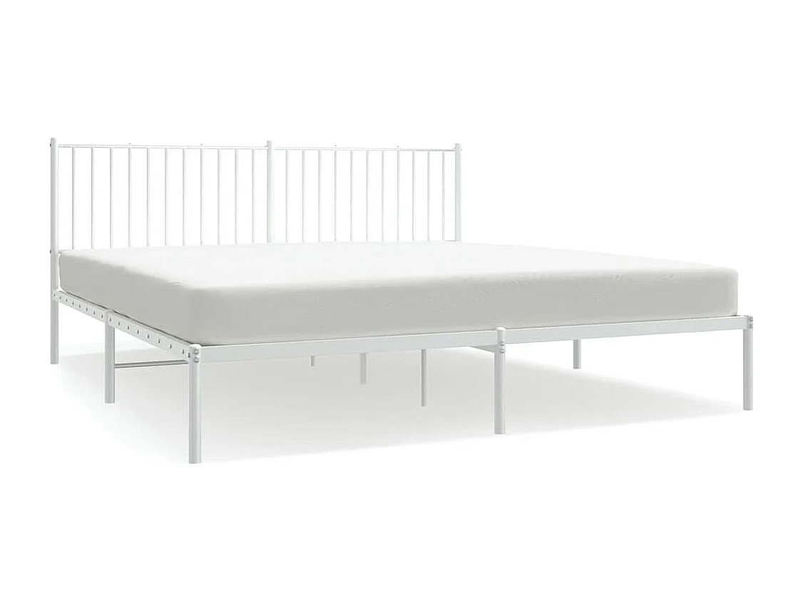 Giroletto con Testiera Metallo Bianco 180x200 cm