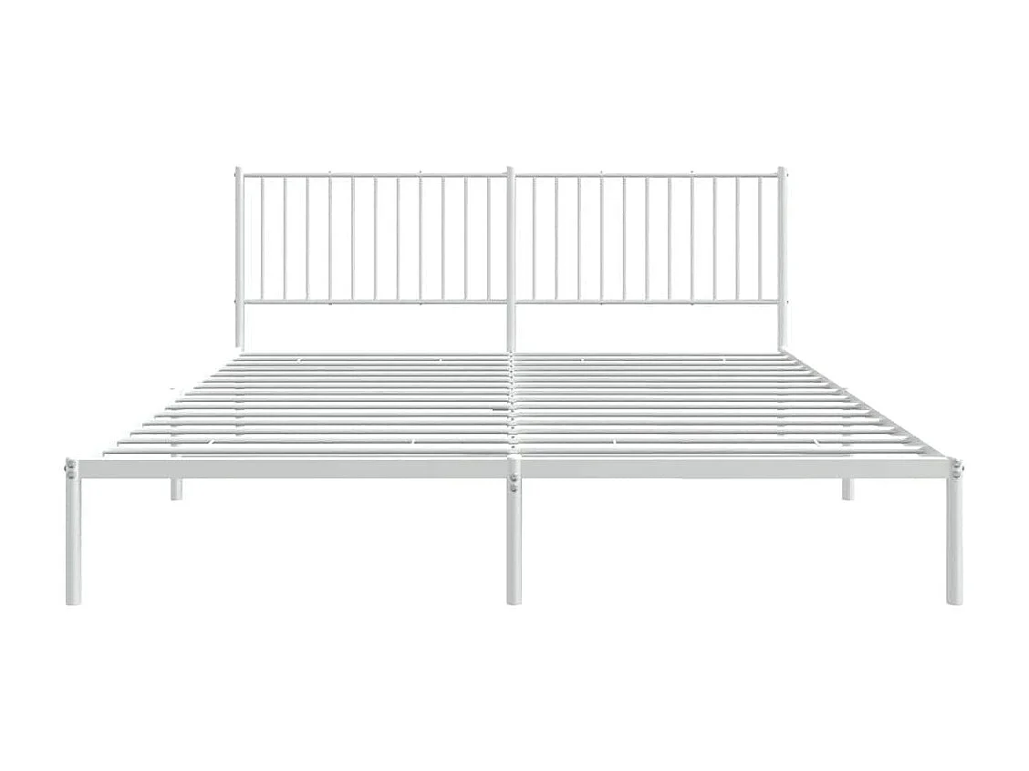 Giroletto con Testiera Metallo Bianco 180x200 cm