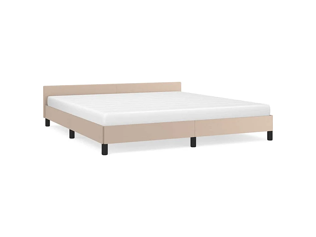 Estrutura cama c/ cabeceira sem colchão 160x200 cm cappuccino
