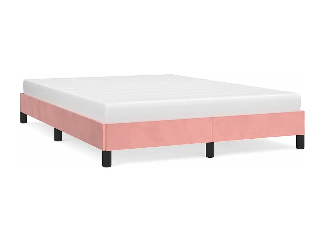 Estrutura de cama 140x190 cm veludo rosa