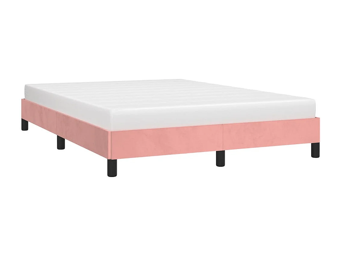 Estrutura de cama 140x190 cm veludo rosa