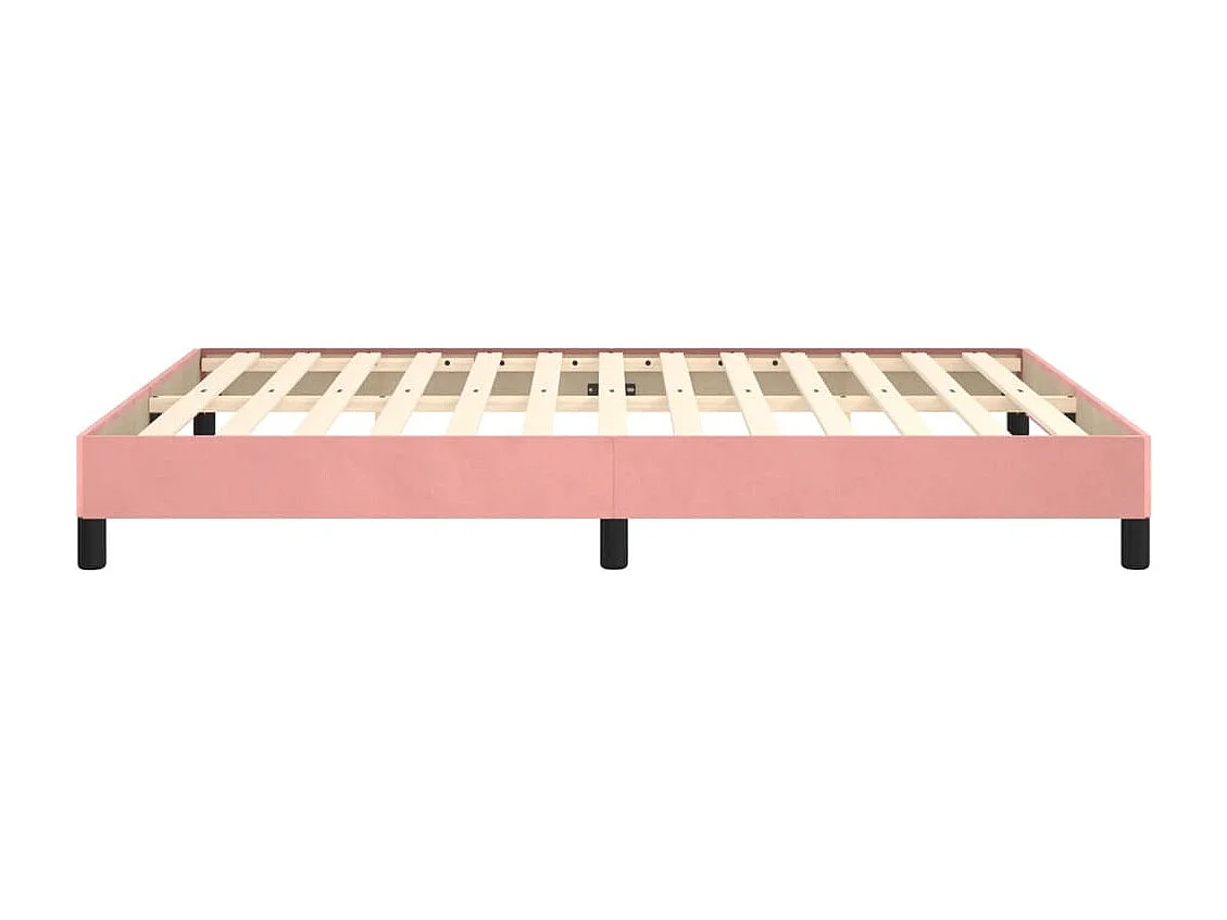 Estrutura de cama 140x190 cm veludo rosa