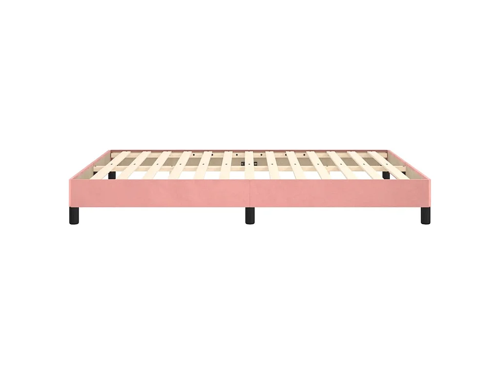 Cadre de lit sans matelas rose 140x190 cm velours