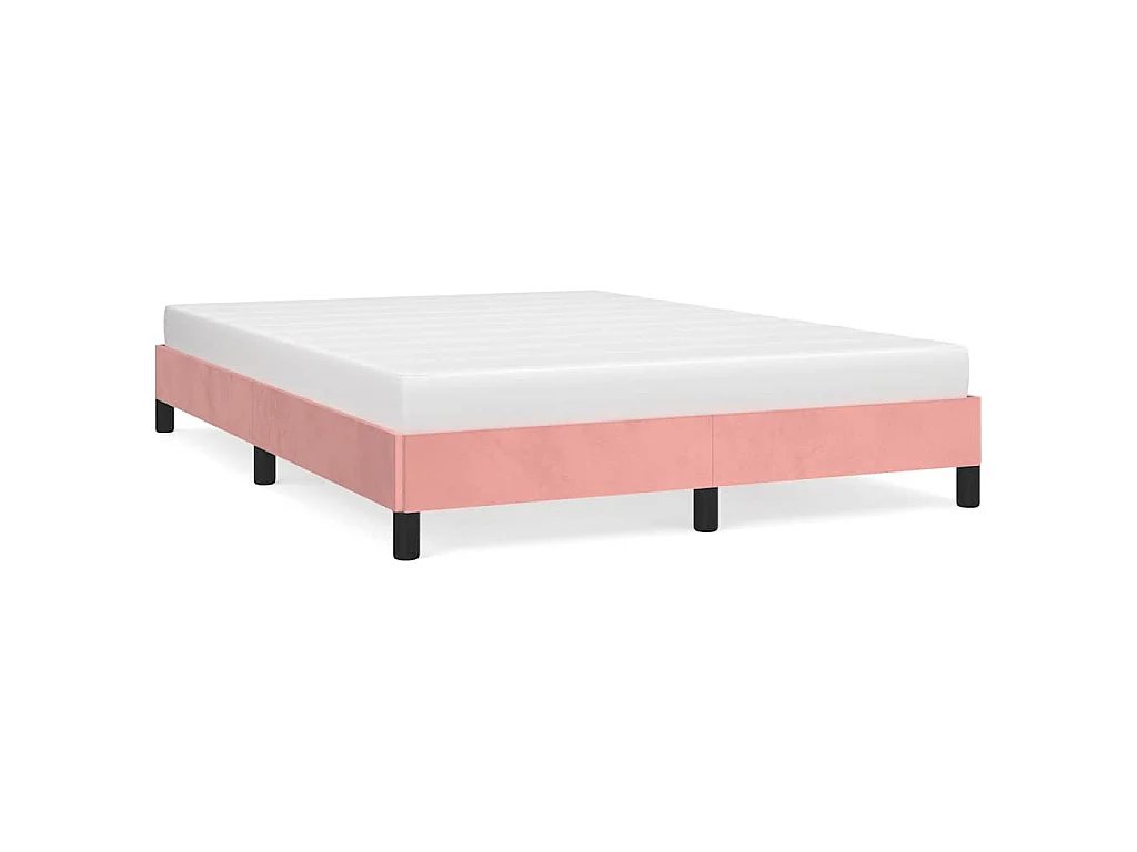 Cadre de lit sans matelas rose 140x190 cm velours