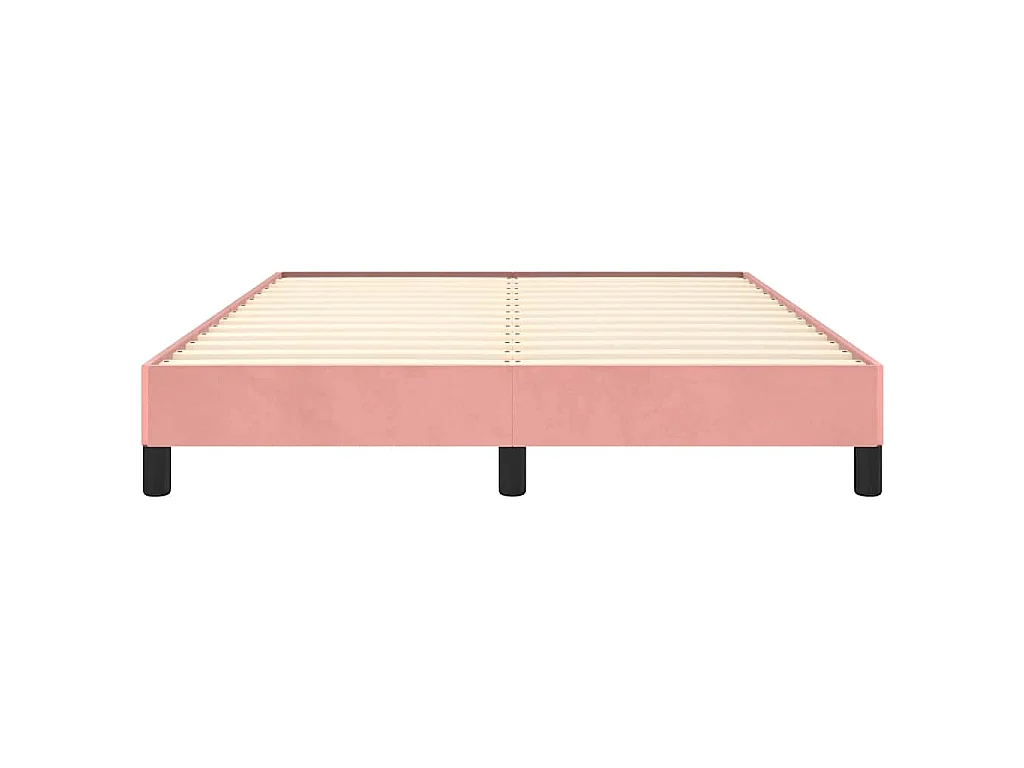 Cadre de lit sans matelas rose 140x190 cm velours