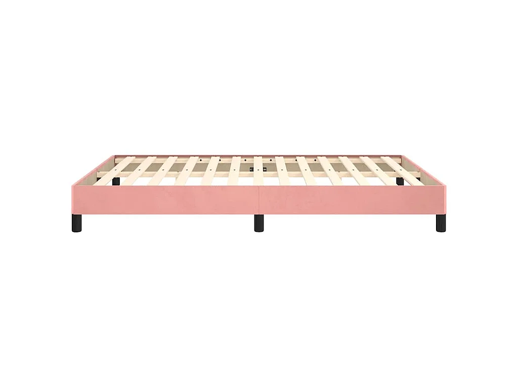 Cadre de lit sans matelas rose 140x190 cm velours