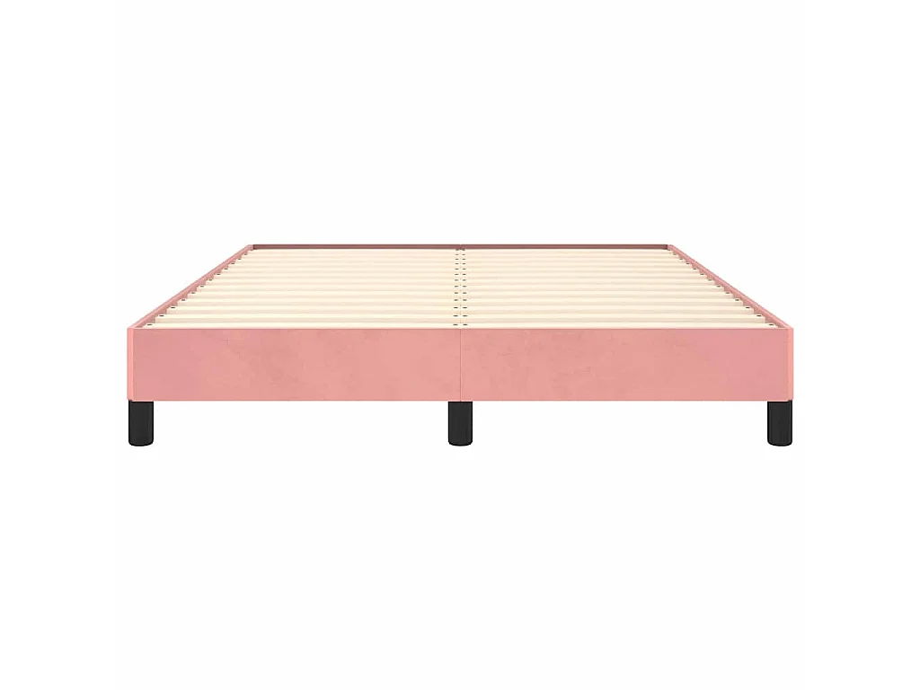 Cadre de lit sans matelas rose 140x190 cm velours