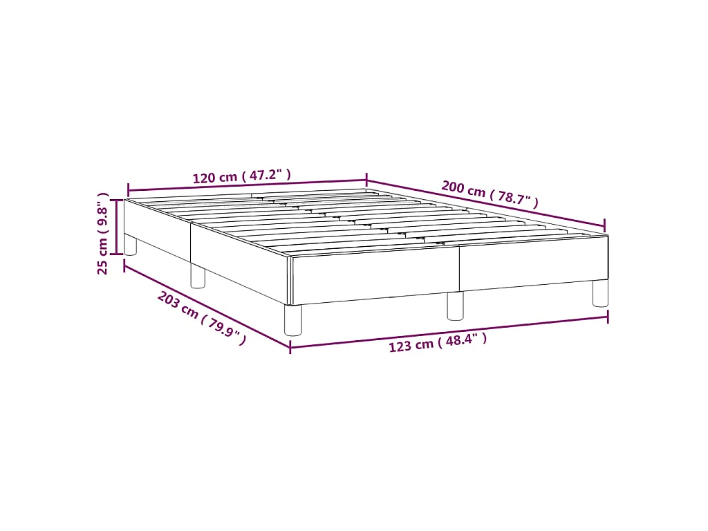 Giroletto senza Materasso Crema 120x200 cm Tessuto