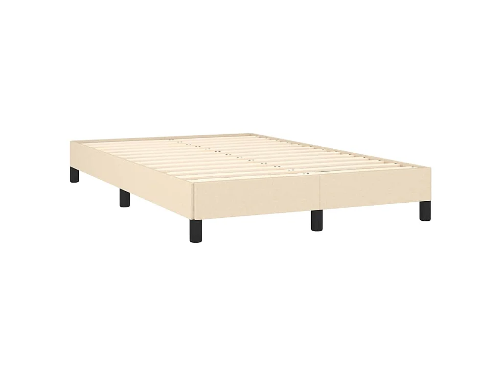 Cadre de lit sans matelas crème 120x200 cm tissu