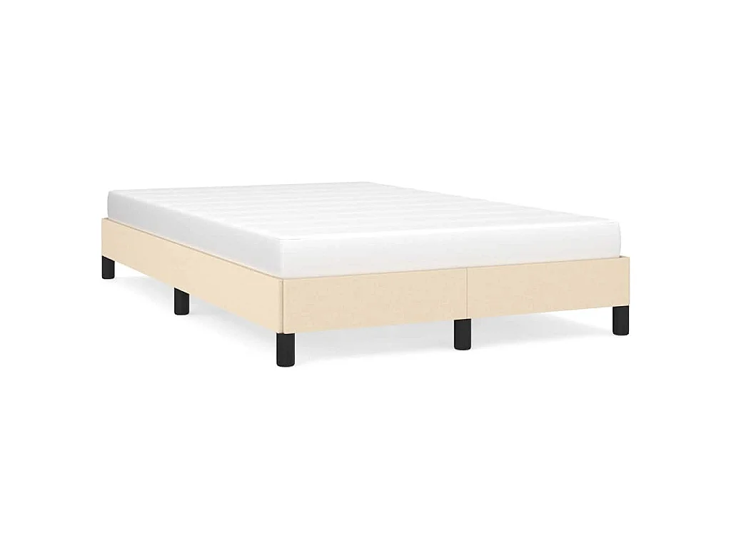 Cadre de lit sans matelas crème 120x200 cm tissu