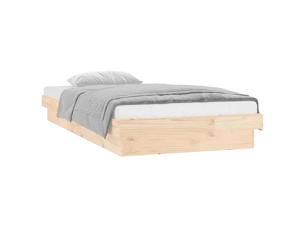 Cadre de lit à LED sans matelas bois massif