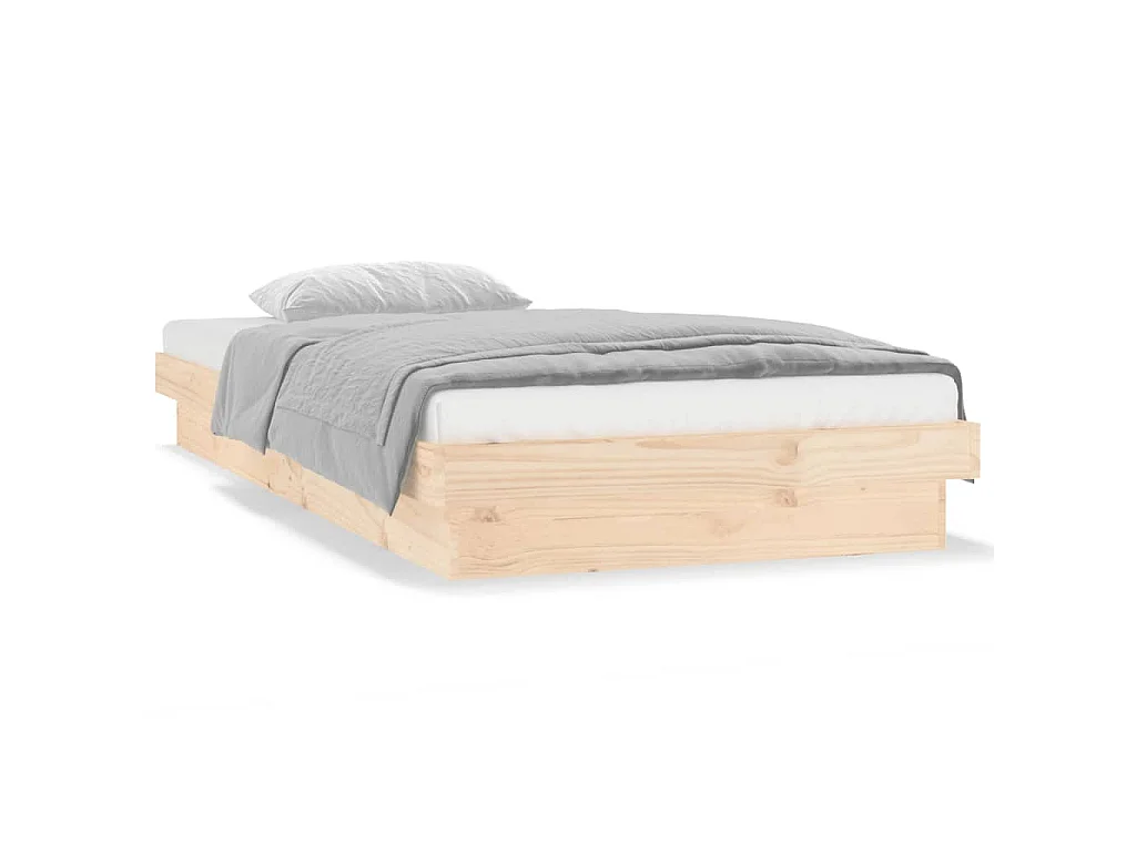 Cadre de lit à LED sans matelas bois massif