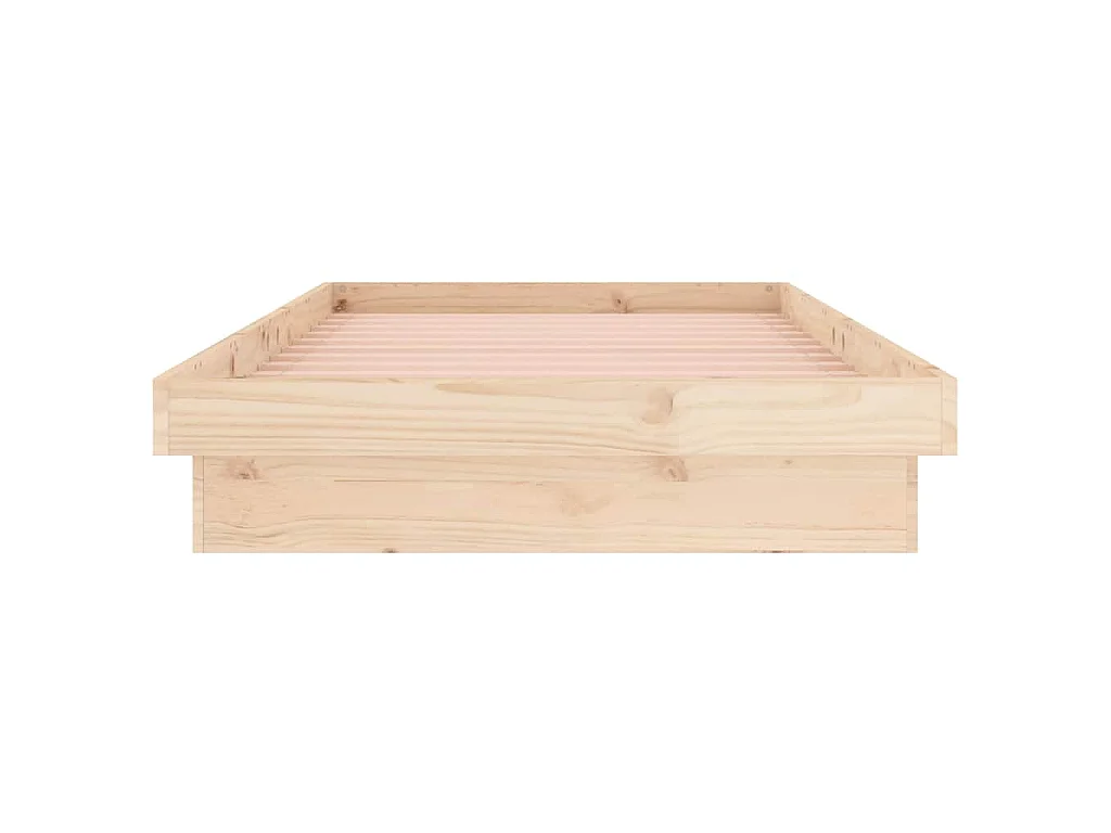 Cadre de lit à LED sans matelas bois massif