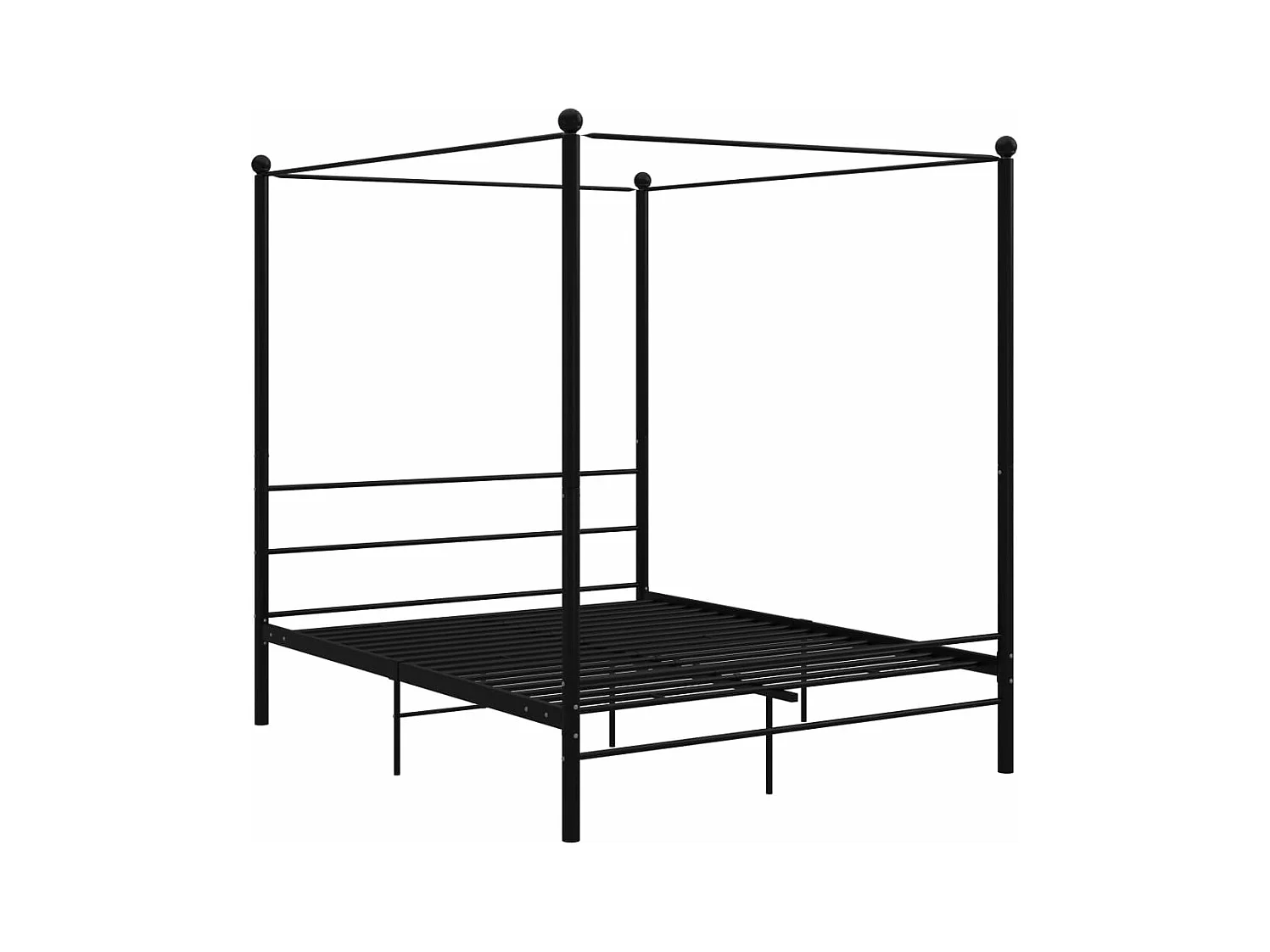 Himmelbett Schwarz Metall 160x200 cm