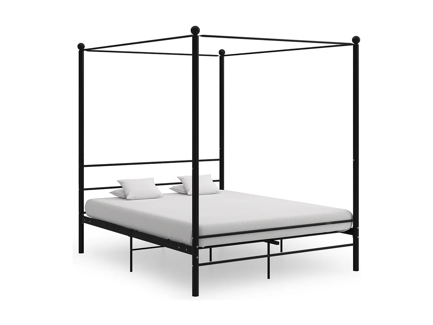 Himmelbett Schwarz Metall 160x200 cm