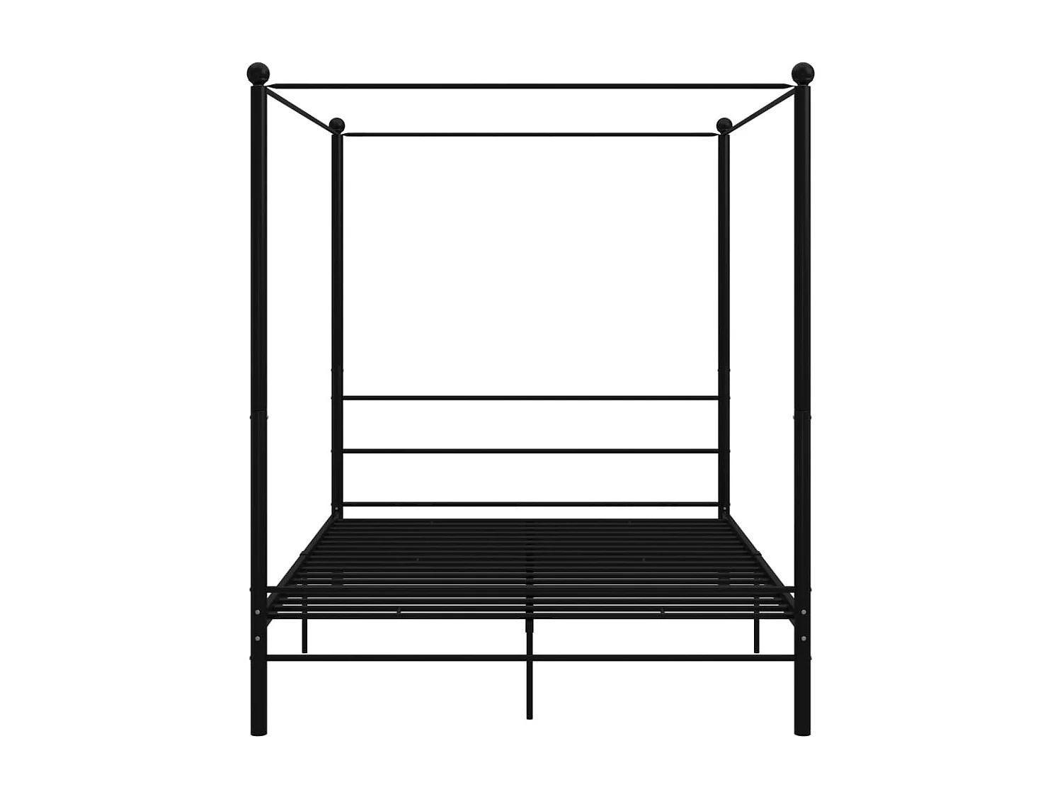 Himmelbett Schwarz Metall 160x200 cm