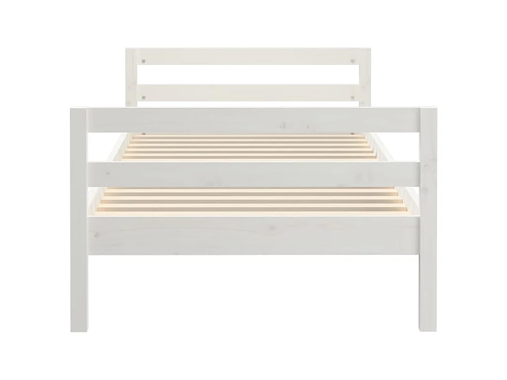 Massivholzbett ohne Matratze Weiß 80x200 cm Kiefernholz