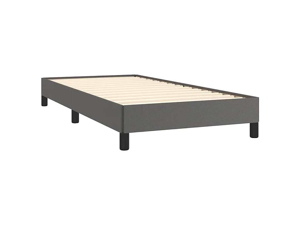 Cadre de lit sans matelas gris 90x190 cm similicuir