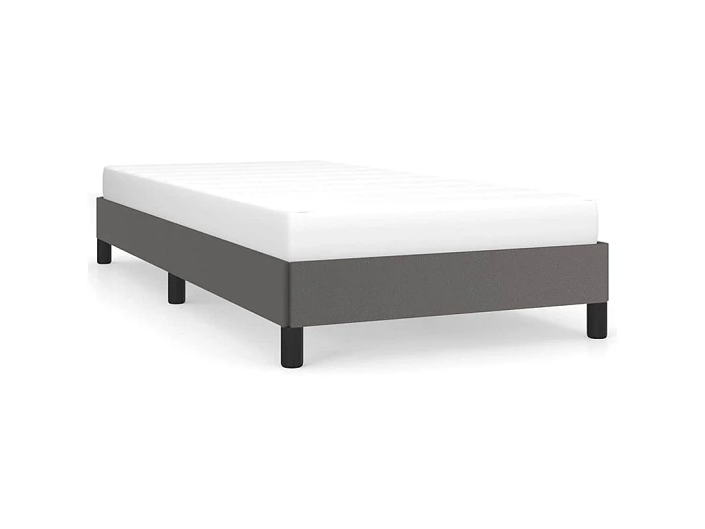 Cadre de lit sans matelas gris 90x190 cm similicuir