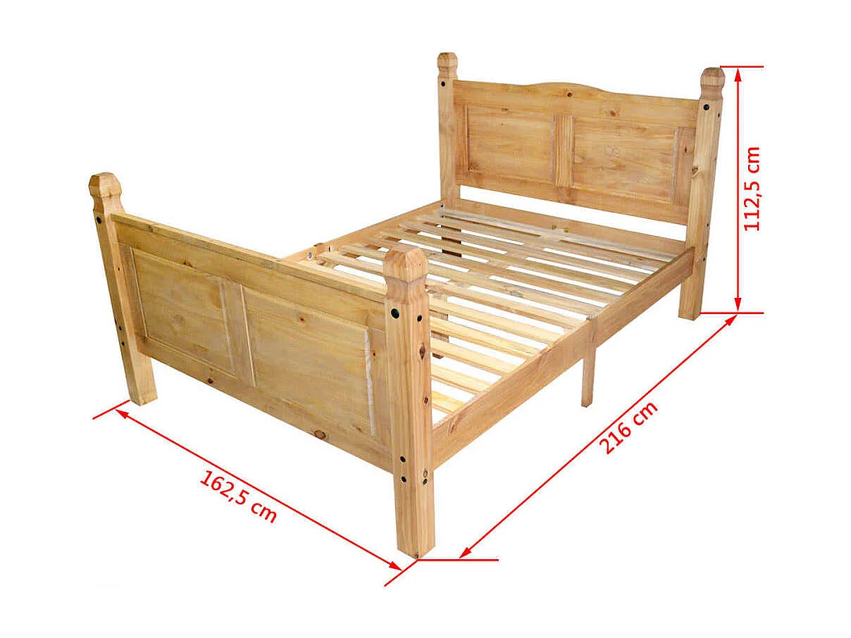 Lit avec matelas Pin mexicain Corona 160 x 200 cm