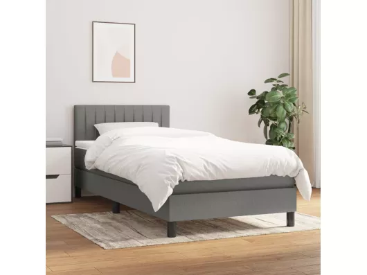 Kauf Unique Boxspringbett mit Matratze Dunkelgrau 90x190 cm Stoff