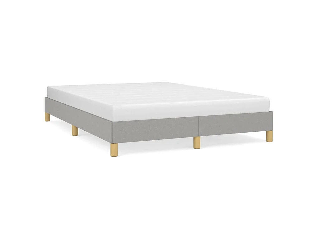 Estrutura de cama sem colchão 160x200 cm tecido cinzento-claro