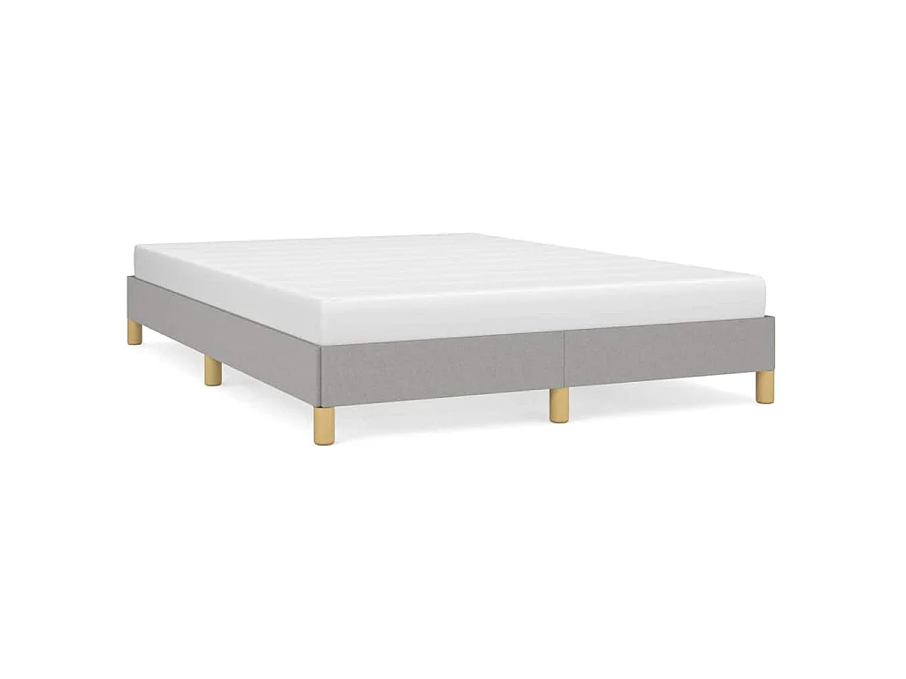 Cadre de lit sans matelas gris clair 160x200 cm tissu