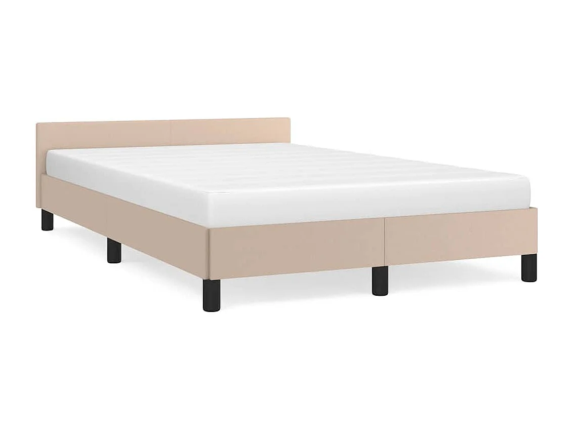 Cadre de lit avec tête de lit sans matelas cappuccino 120x200cm
