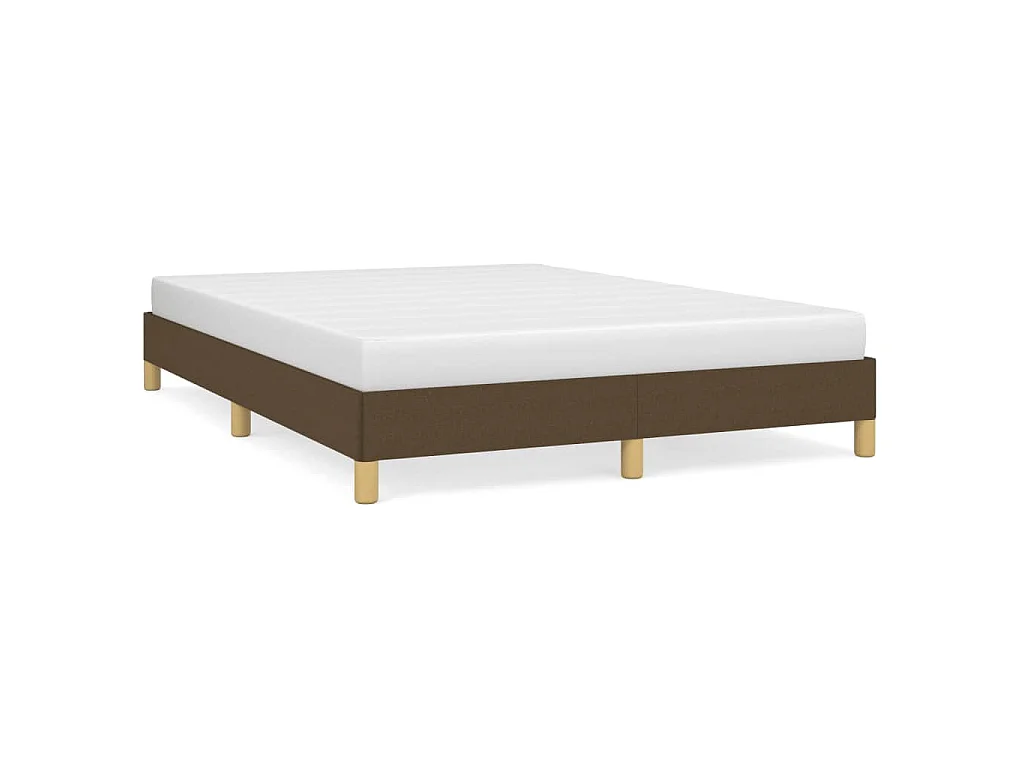 Cadre de lit sans matelas marron foncé 140x190 cm tissu