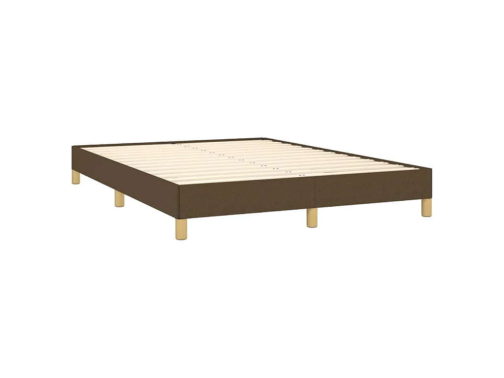 Cadre de lit sans matelas marron foncé 140x190 cm tissu