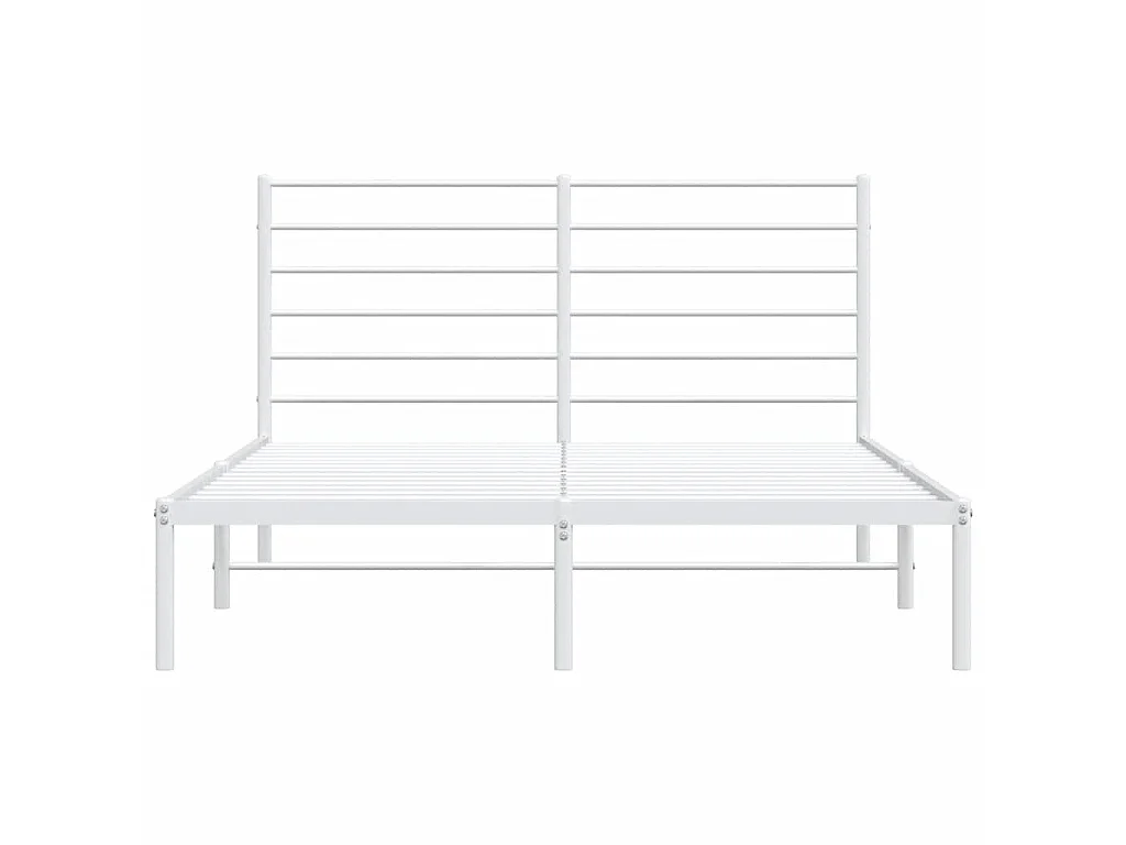 Estructura cama sin colchón con cabecero metal blanco 135x190cm