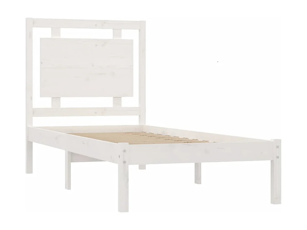 Massivholzbett Weiß 100x200 cm