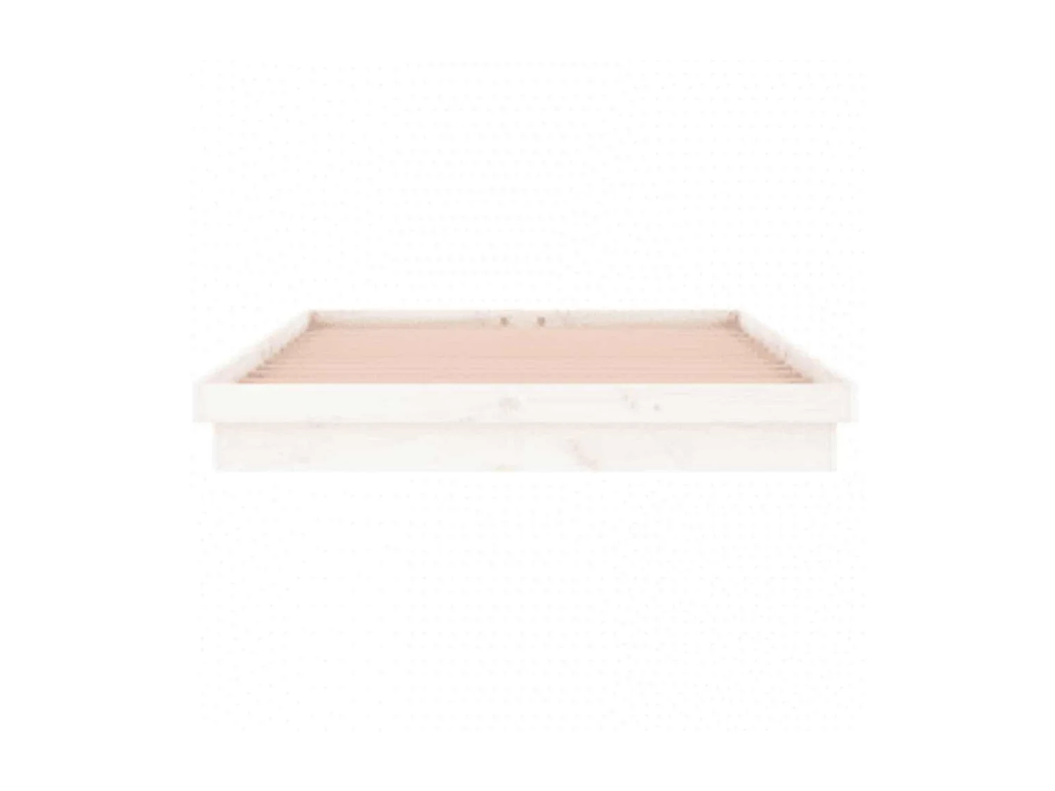 Cadre de lit à LED sans matelas blanc 140x200 cm bois massif