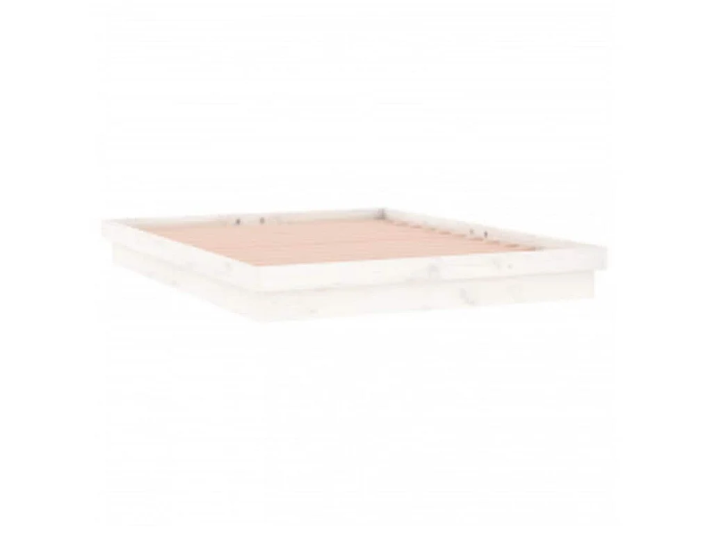 Cadre de lit à LED sans matelas blanc 140x200 cm bois massif