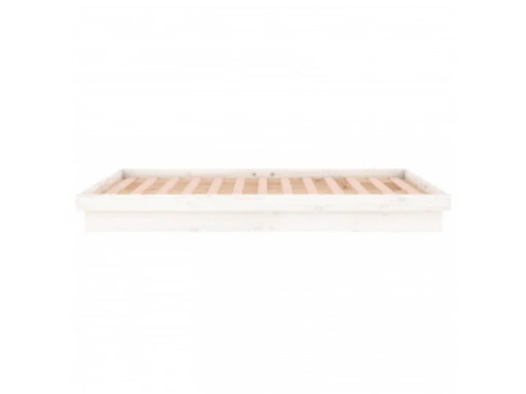 Cadre de lit à LED sans matelas blanc 140x200 cm bois massif