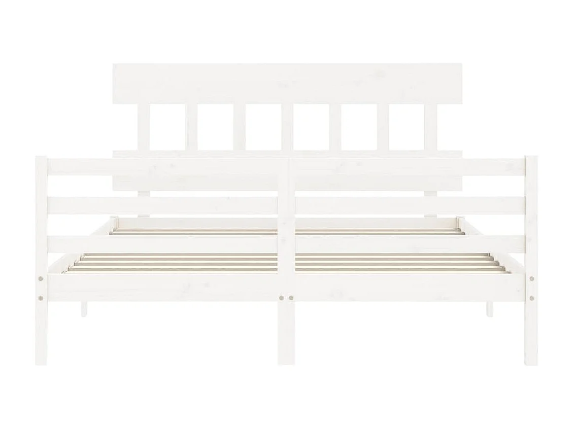 Giroletto con Testiera Bianco King Size in Legno Massello