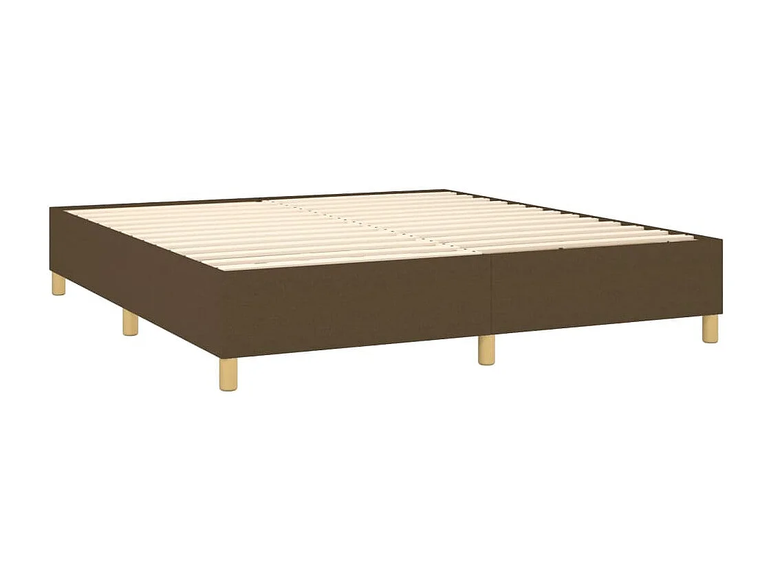 Boxspringbett mit Matratze & LED Dunkelbraun 160x200 cm Stoff