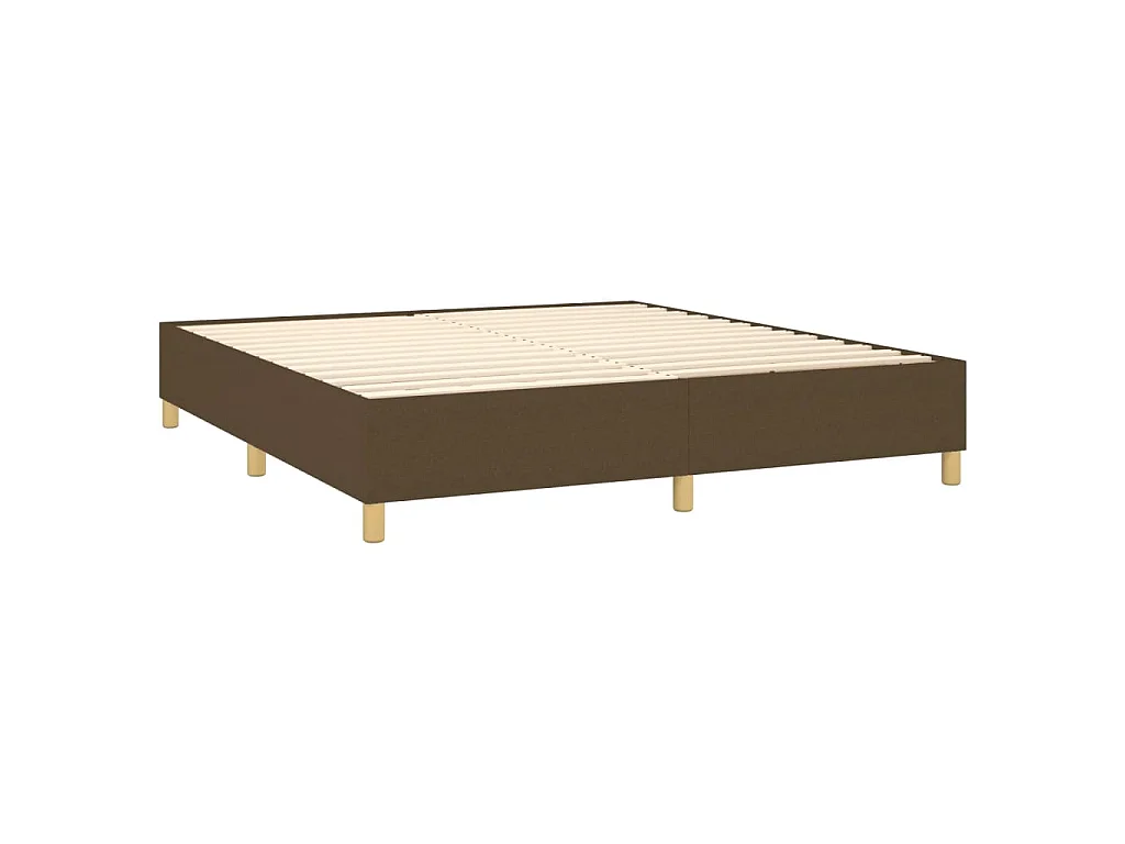 Sommier à lattes de lit matelas et LED Marron foncé 160x200 cm