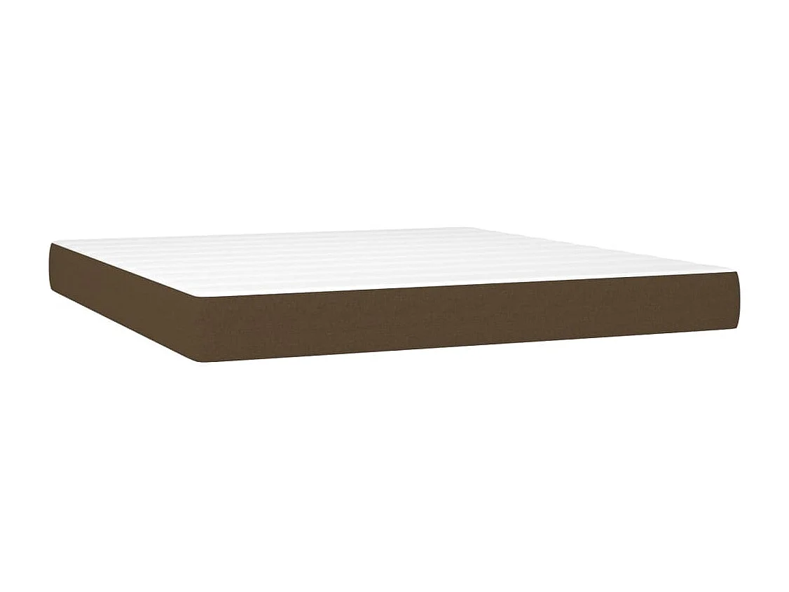 Sommier à lattes de lit matelas et LED Marron foncé 160x200 cm
