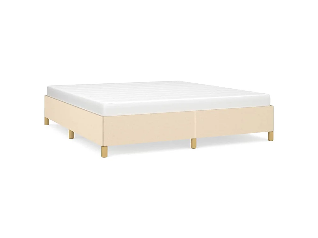 Cadre de lit sans matelas crème 180x200 cm tissu