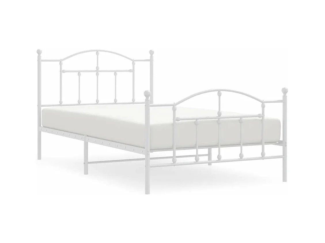 Estructura cama sin colchón con estribo metal blanco 100x200 cm
