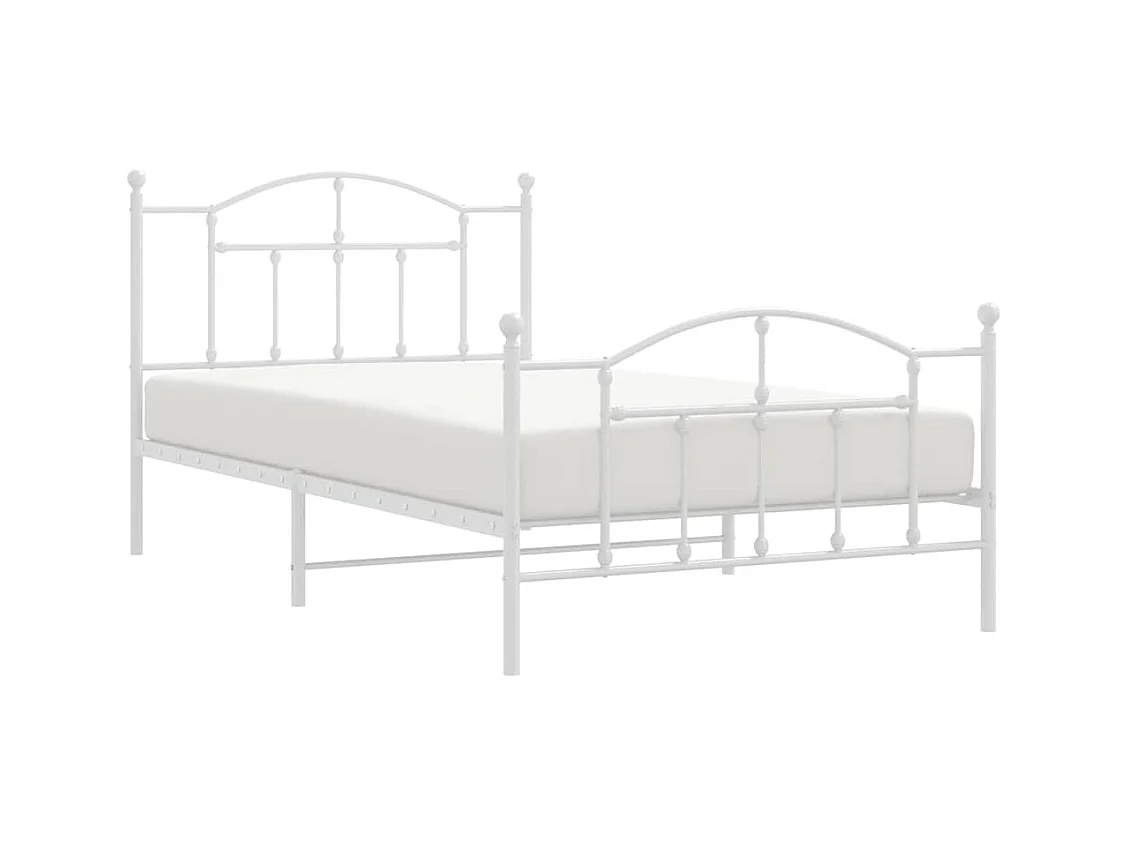 Estructura cama sin colchón con estribo metal blanco 100x200 cm