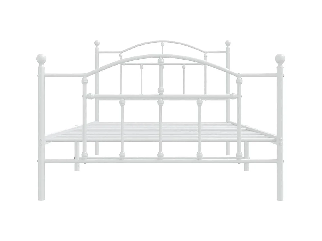 Estructura cama sin colchón con estribo metal blanco 100x200 cm
