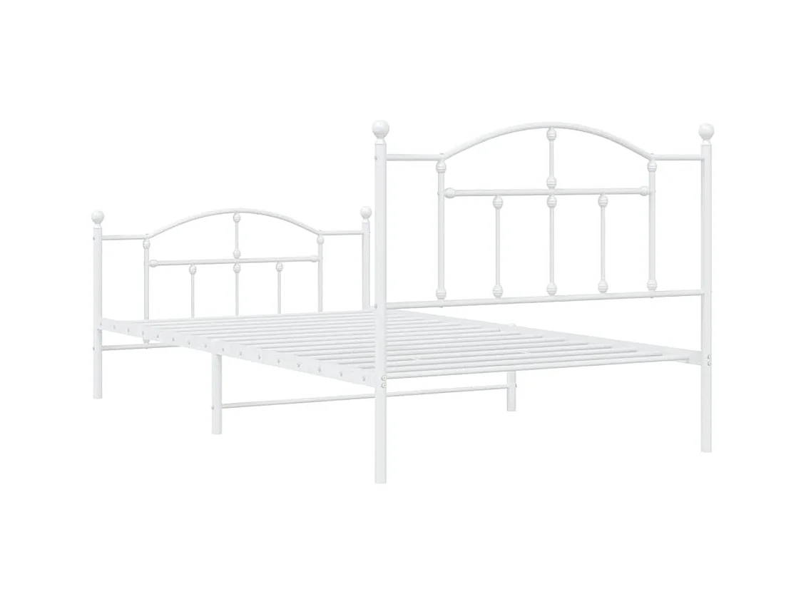 Estructura cama sin colchón con estribo metal blanco 100x200 cm