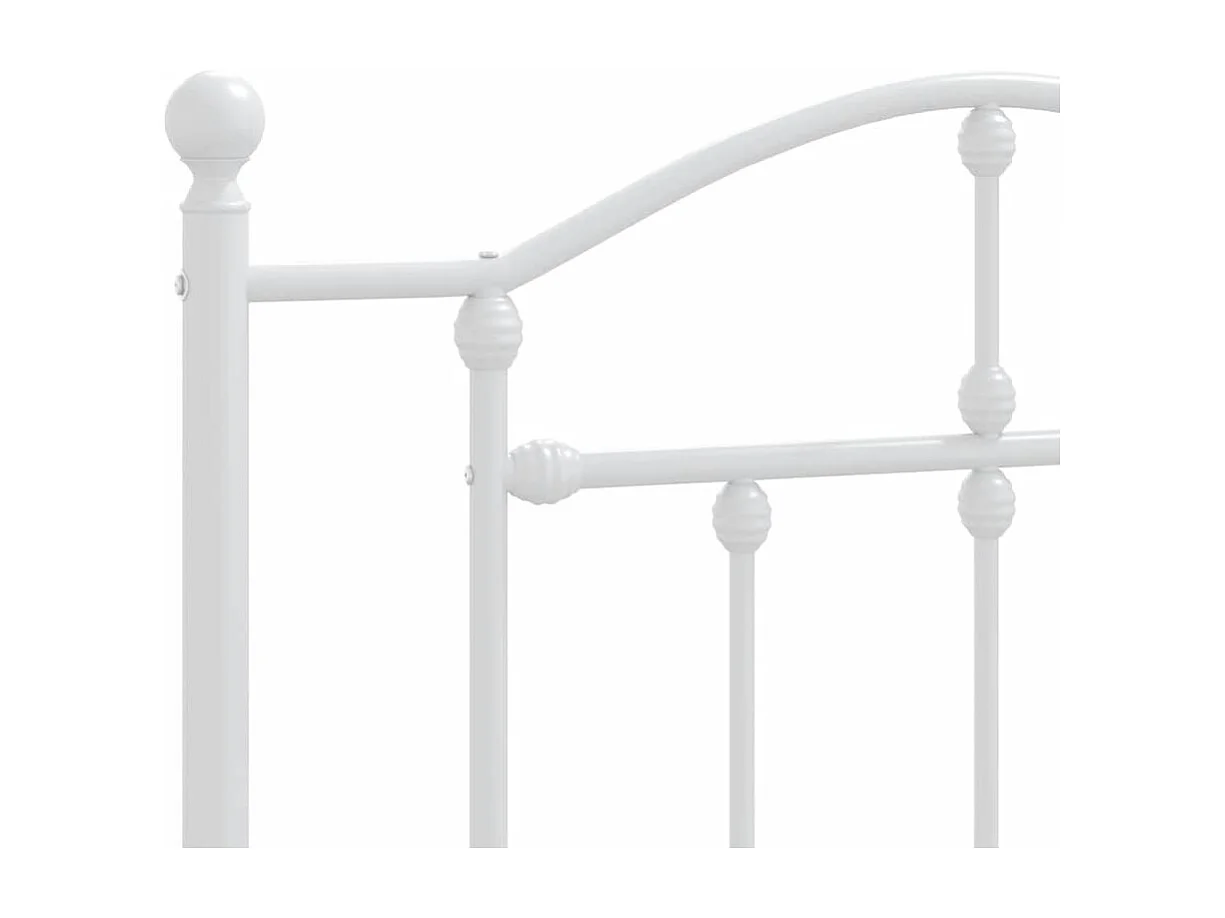 Giroletto con Testiera e Pediera Metallo Bianco 100x200 cm