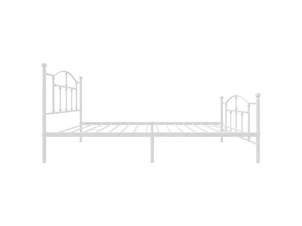 Cadre de lit métal sans matelas et pied de lit blanc 100x200 cm