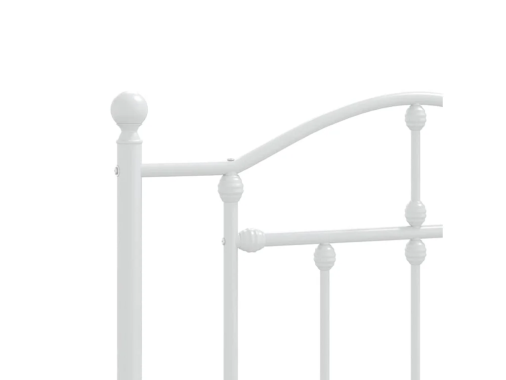 Cadre de lit métal sans matelas et pied de lit blanc 100x200 cm