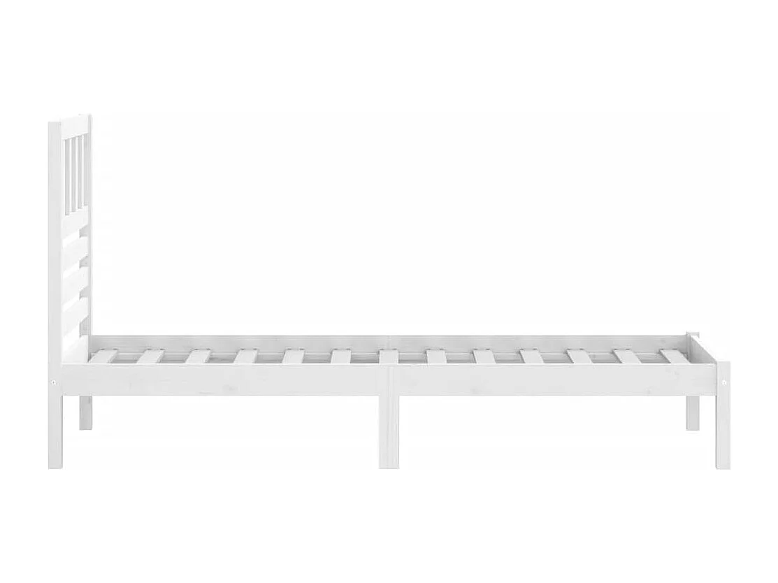 Cadre de lit sans matelas blanc 75x190 cm bois de pin massif