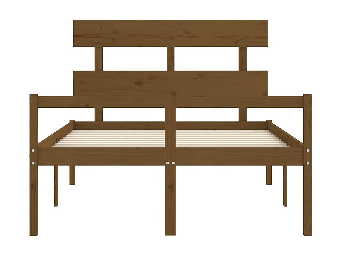 Cama para idosos c/ cabeceira 140x200 cm madeira castanho-mel