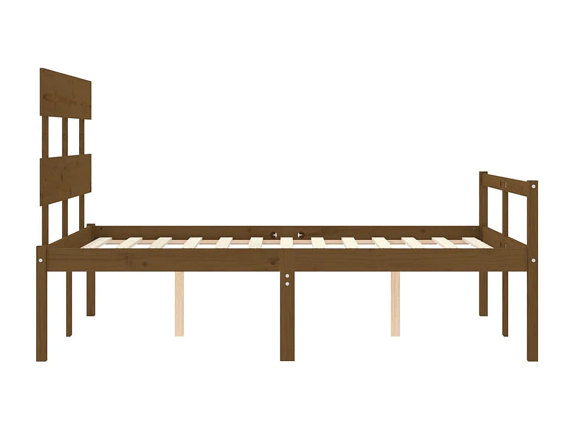 Cama para idosos c/ cabeceira 140x200 cm madeira castanho-mel